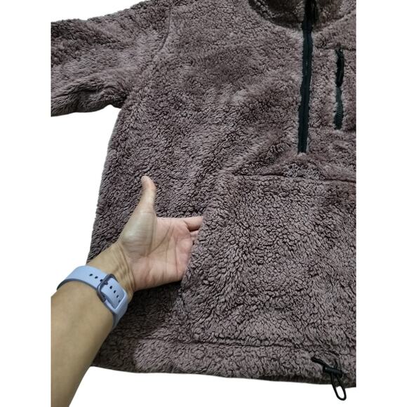 Pink Victoria Secret brown fleece half zip jacket size L - Picture 4 of 11